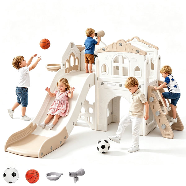 9 in 1 Toddler Slide Set, Linor Indoor Playset for Kids Age 1-3, Outdoor Toddler Climbers
