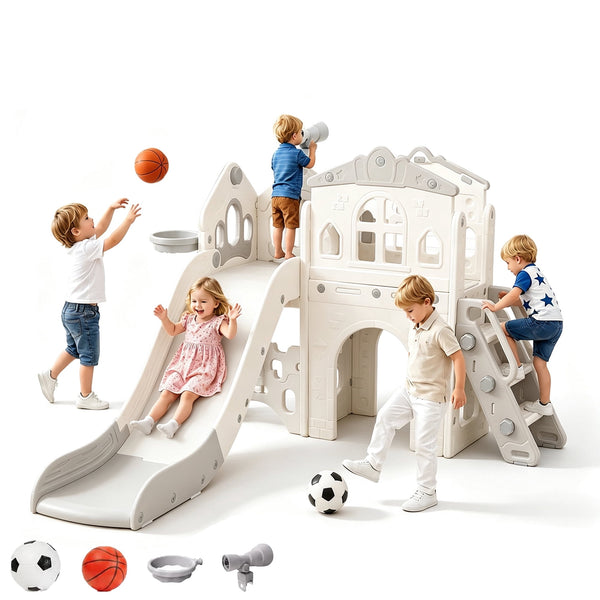 9 in 1 Toddler Slide Set, Linor Indoor Playset for Kids Age 1-3, Outdoor Toddler Climbers