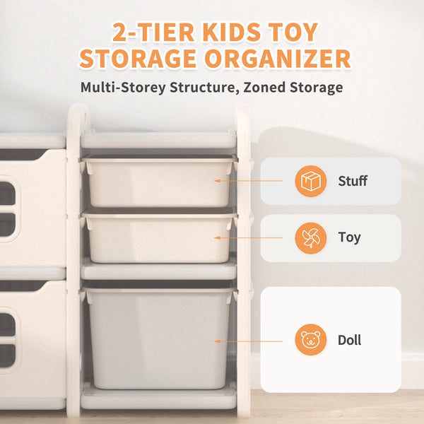 linor Multi-Purpose Toy Storage Organizer, Enclosed Cabinets, Pull-Out Drawers, Kids Toy Storage for Playroom, Bedroom