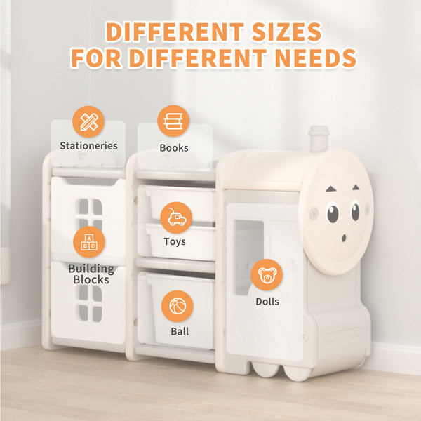 linor Multi-Purpose Toy Storage Organizer, Enclosed Cabinets, Pull-Out Drawers, Kids Toy Storage for Playroom, Bedroom