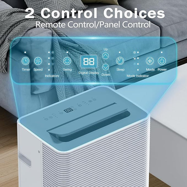 Portable Air Conditioner, 14000 BTU Portable AC Unit with Remote Control, Dehumidifier, Fan, Auto, Sleep Modes, Up to 700 Sq. Ft, Quiet Portable Air Conditioners with Installation Kits, 24H Timer