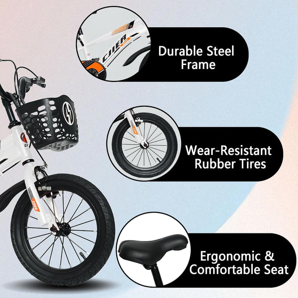 Pipleo 14" Kids Bikes for Girls and Boys, Kids' Bicycles with Training Wheels, Ages 3-5 Years