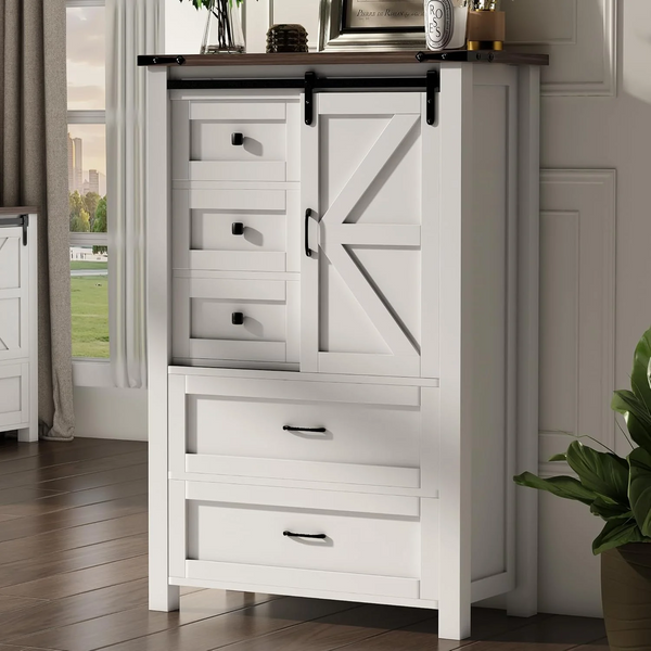 48" Farmhouse Drawer Dresser, Tall Dresser, Chest of Drawers new