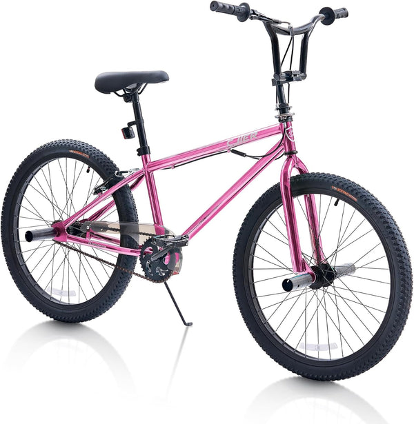 BMX Bike, 20 inch Kids Bike, DEYGIA Bikes for Kids 6-14, Boys Bike with 4 Pegs, High-Carbon Steel BMX Frame, 360 Handlebar Rotation, Jet Fuel Finish