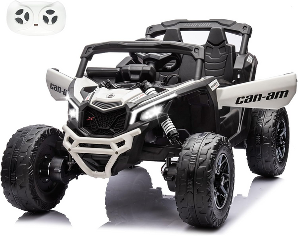 24V 7AH 2 Seater Ride on Toys for Big Kids, Kids' Electric Vehicles with Remote Control for Girls Boys, UTV Ride On Car for Kids, EVA Tires, 2 Spring Absorbers, Music, Licensed Can-Am