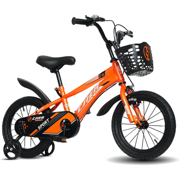 Akaber 16" Kids Bike for Boys, Boys Bicycles with Training Wheels for Kids Ages 4-8, Orange
