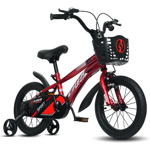 Akaber 16" Kids Bike for Girls, Girls Bicycles with Training Wheels for Kids Ages 4-8, Red