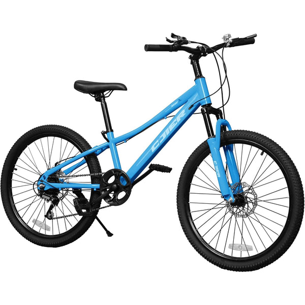 Akaber 24" Mountain Bike for 6-12, 7 Speeds Drivetrain Bicycles, Blue