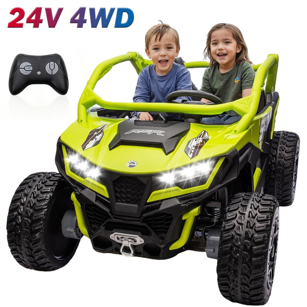 Akaber 24V 10AH 2 Seater Power of Wheels for Big Kids, 21" 4WD/AWD Largre Kids' Electric Vehicles with Remote Control for Girls and Boys, UTV Ride On Car for Kid, EVA Tires, 4 Spring Absorbers