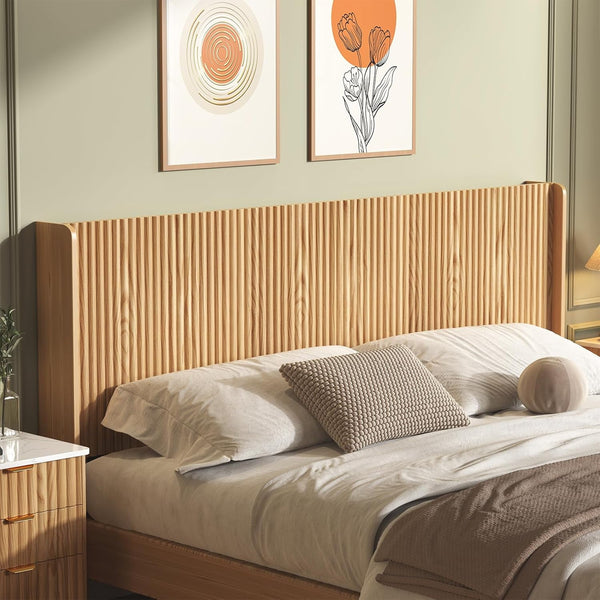 Akaber 80.3" King Headboard with Charging Stations, Modern Wall Mounted Boho Bed Headboard (Headboard Only)