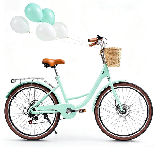 Akaber Adults Bike, 24 Inch Cruiser Bike for Women, Lightweight Step-Through Bicycle