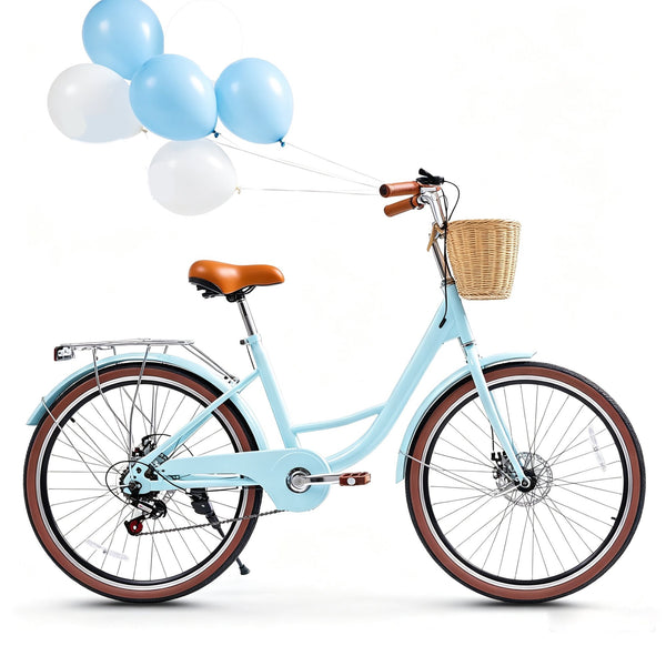 Akaber Adults Bike, 24 Inch Cruiser Bike for Women, Lightweight Step-Through Bicycle