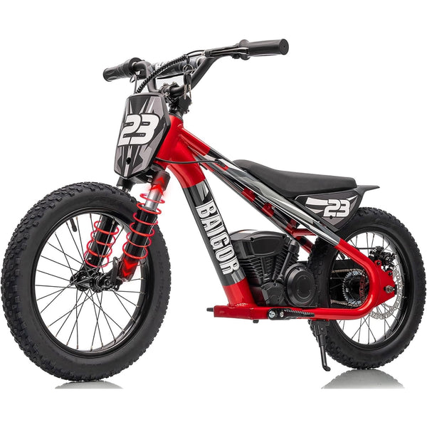 Akaber Electric Dirt Bike for 6-12 Years, 250W Brushless Motor 15.5MPH, 16" Inflatable Tires, 24V Detachable Battery, Electric Bike