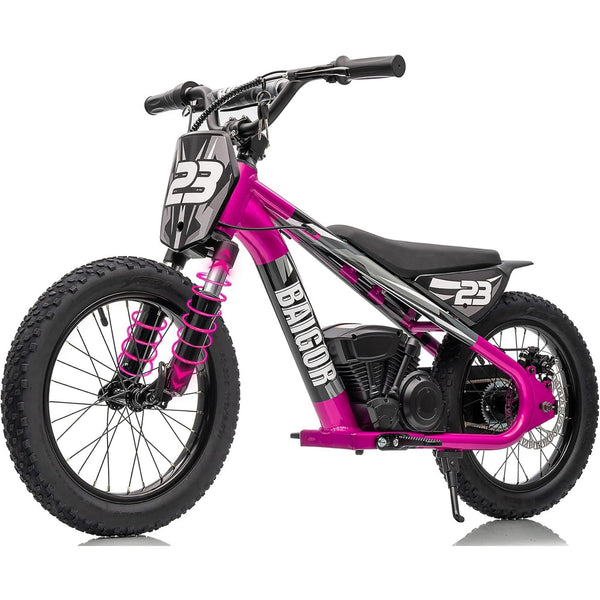 Akaber Kids Electric Dirt Bike with Shock Absorption, 24V 250W Brushless Motor 15.5MPH for 6-12 Years, 16" Inflatable Tires & Detachable Battery