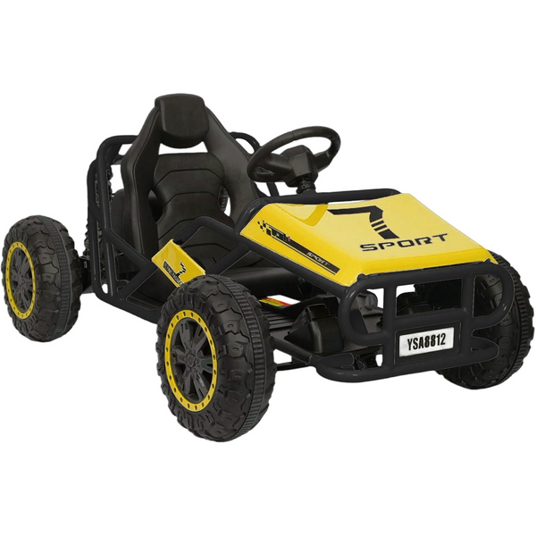 24V 7AH Ultimate Go Kart for Kids Age 6+, 2x200W Motors Off Road Go Karts for Girls and Boys, Electric Go Kart with 2 Shock Absorbers, Wide Seat, Metal Frame