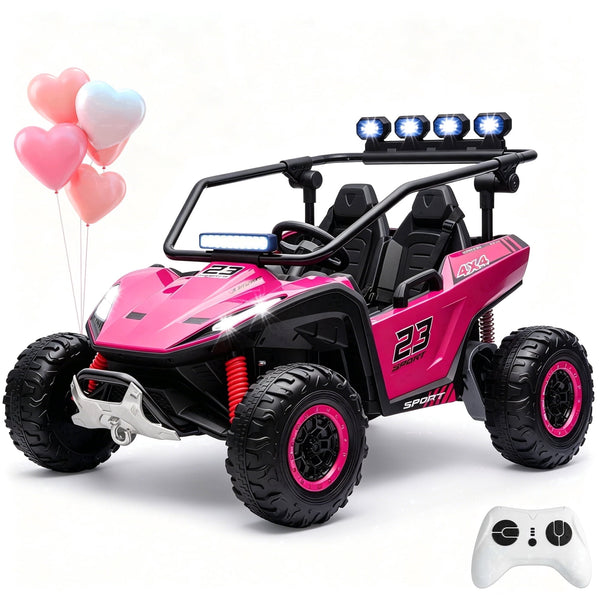 Akaber 2 Seater Ride On Car for Kids 3-8, 24V Ride on Toy with Remote Control, LED Lights