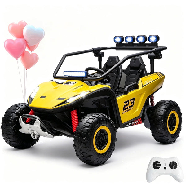 Akaber 2 Seater Ride On Car for Kids 3-8, 24V Ride on Toy with Remote Control, LED Lights
