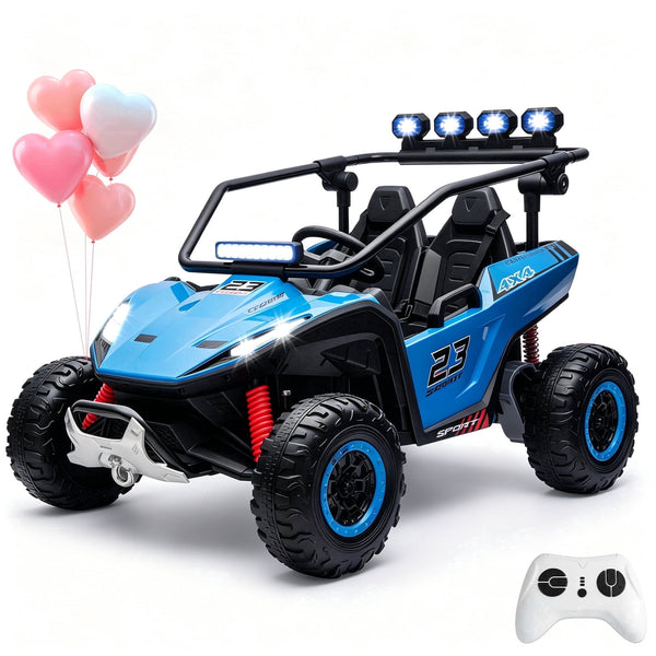 Akaber 2 Seater Ride On Car for Kids 3-8, 24V Ride on Toy with Remote Control, LED Lights