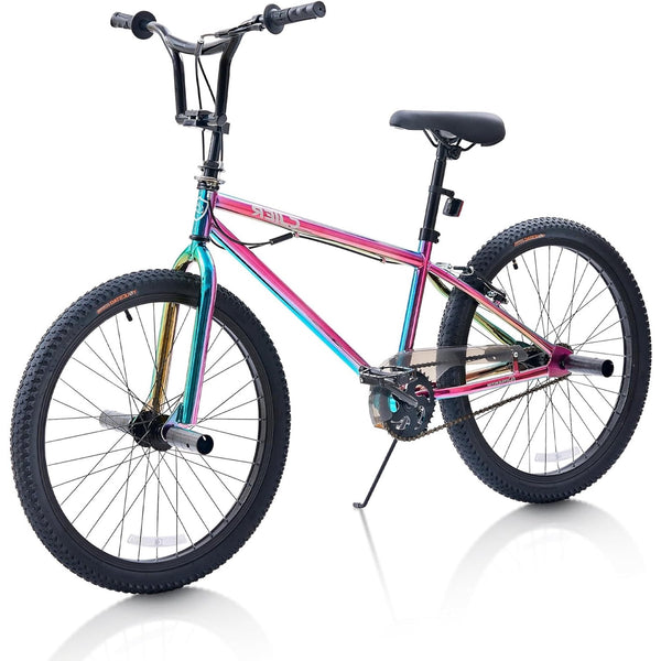 DEYGIA 24 Inch BMX Bike for Kids Ages 6-14, Boys Gift Idea with 4 Pegs, High-Carbon Steel Frame & 360° Rotating Handlebar, Jet Fuel Finish