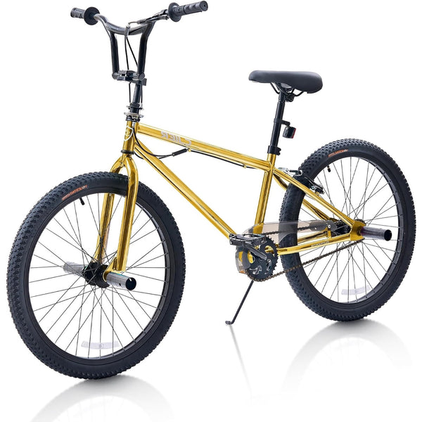 DEYGIA 24 Inch BMX Bike for Kids Ages 6-14, Boys Gift Idea with 4 Pegs, High-Carbon Steel Frame & 360° Rotating Handlebar, Jet Fuel Finish