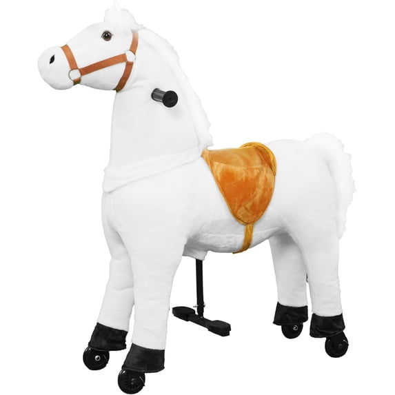 DEYGIA Ride on Horse for Big Kids Horse Ride on Toy, Riding Horse, Pony Rider Mechanical Walking Action Plush Animal for 4 Years to 8 Years, No Battery or Electricity, Giddy up, Max Load 165LBS