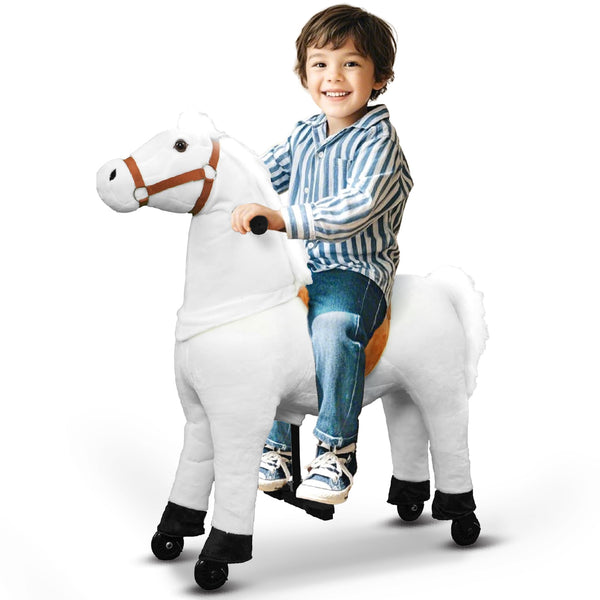 DEYGIA Ride on Horse for Big Kids Horse Ride on Toy, Riding Horse, Pony Rider Mechanical Walking Action Plush Animal for 4 Years to 8 Years, No Battery or Electricity, Giddy up, Max Load 165LBS