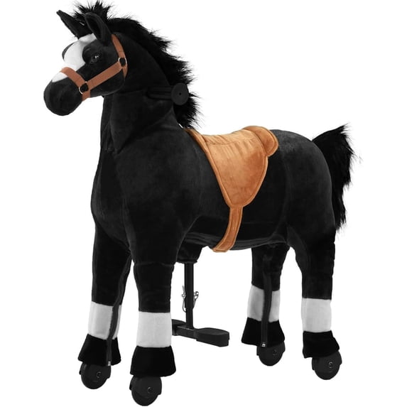 DEYGIA Ride on Horse for Big Kids Horse Ride on Toy, Riding Horse Pony Rider Mechanical Walking Action Plush Animal for 6 Years to Adult, No Battery or Electricity, Giddy up, Max Load 187LBS