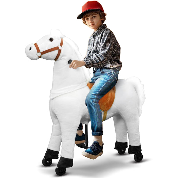 DEYGIA Ride on Horse for Big Kids Horse Ride on Toy, Riding Horse Pony Rider Mechanical Walking Action Plush Animal for 9 Years to Adult, No Battery or Electricity, Giddy up, Max Load 187LBS