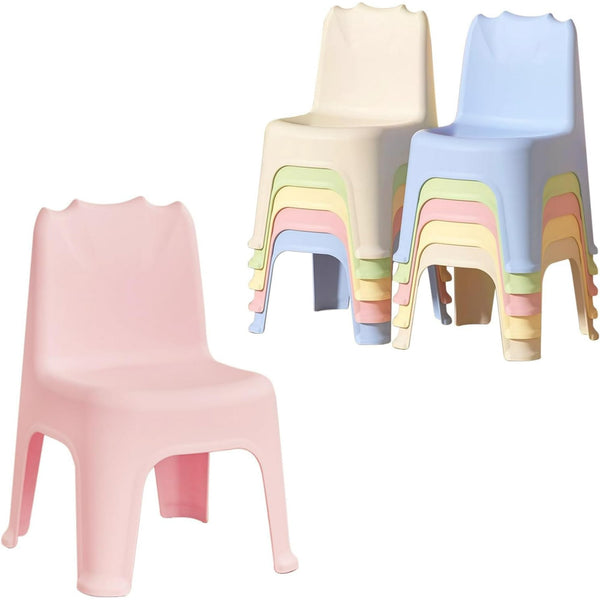 Pipleo 10Pcs Stackable Kids Plastic Chairs, Multicolor