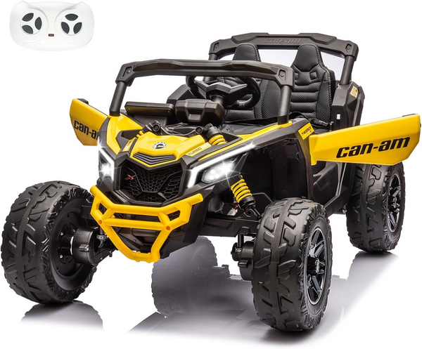 24V 7AH 2 Seater Ride on Toys for Big Kids, Kids' Electric Vehicles with Remote Control for Girls Boys, UTV Ride On Car for Kids, EVA Tires, 2 Spring Absorbers, Music, Licensed Can-Am