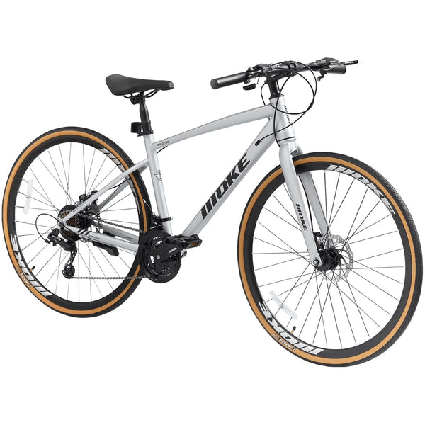 Hybrid Bikes for Men, Akaber Adults Road Bike, 24-Speed 700C Lightweight Mens Bicycles, Sliver