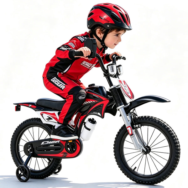 ICEELF 12inch Kids Bike for Boys Girls Ages 3-12, Training Wheels, Sound Maker, Number Plate, Dashboard, Bottle Holder