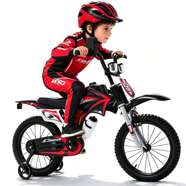 ICEELF 16 inch Kids Bike for Boys Girls Ages 3-12, Training Wheels, Sound Maker, Number Plate, Dashboard, Bottle Holder