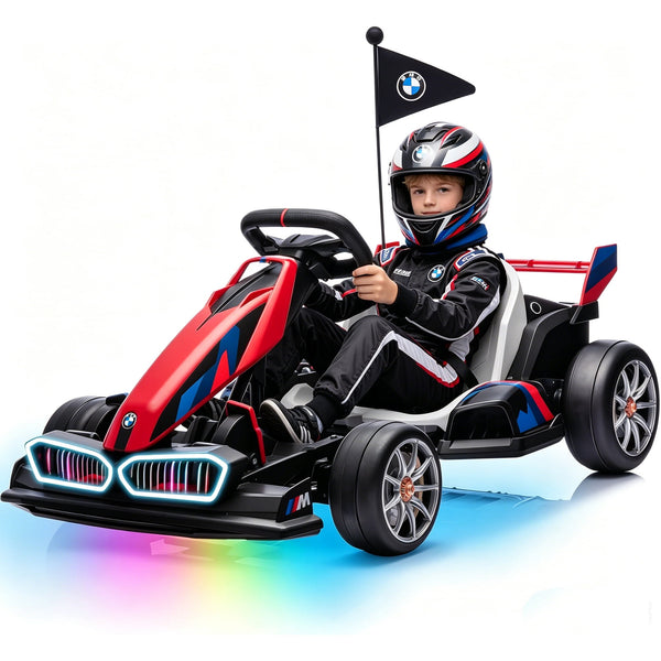ICEEIF 36V Electric Go Kart for Kids 6-12, Dual-Motor Drift Kart with Adjustable Seat, 2-Speed Modes, LED Light Strip & Drift Tires, Safe Sturdy Ride