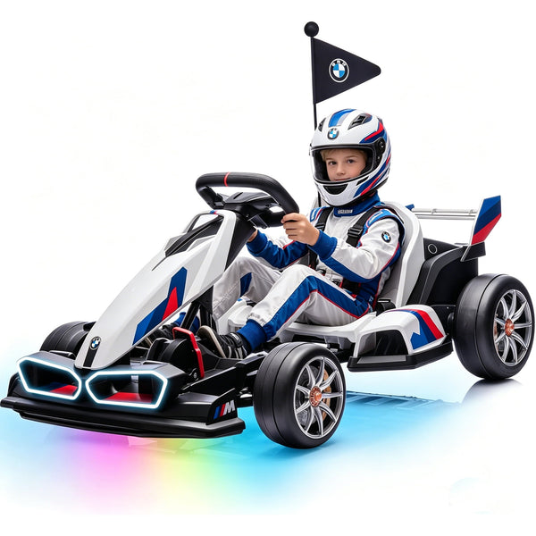 ICEEIF 36V Electric Go Kart for Kids 6-12, Dual-Motor Drift Kart with Adjustable Seat, 2-Speed Modes, LED Light Strip & Drift Tires, Safe Sturdy Ride