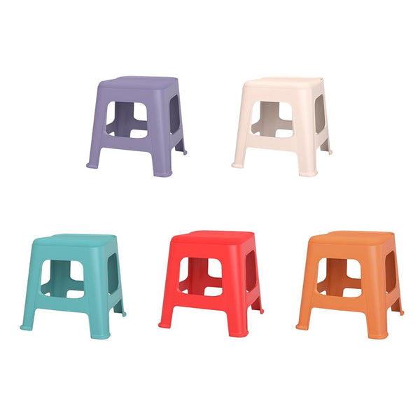 ICEELF 5 Pack Stackable Classroom Stools, 12.9" Colorful Nesting Plastic Stools, Portable Backless Flexible Seating for Classroom, School, Kindergarten, Home, Space-Saving Design