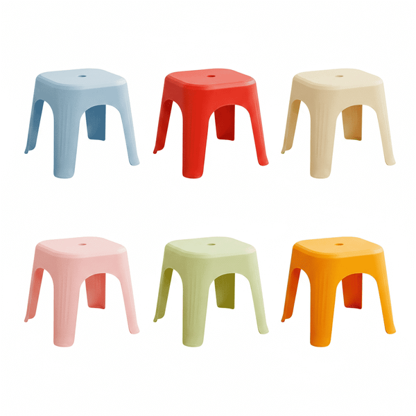 ICEEIF 6 Pack 11.8" Plastic Stackable School Stools, Colorful Nesting Backless Seating for Classroom, Home & Office