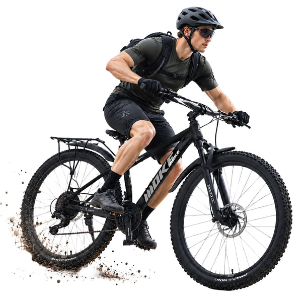 ICEELF Dual Disc Brakes Kids Mountain Bike, 24 26 Inch 21-Speed for Boys & Girls with Rear Rack, Suspension Fork, Internal Cable, Multiple Colors
