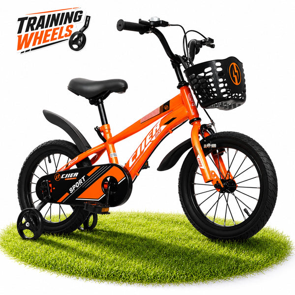ICEELF 14 inch Kids Bike, Carbon Steel Frame, Dual Brakes, Adjustable Seat,Training Wheels for Boys Girls Ages 3-12
