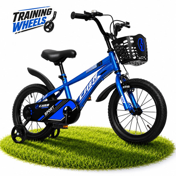 ICEELF 16 inch Kids Bike, Carbon Steel Frame, Dual Brakes, Adjustable Seat,Training Wheels for Boys Girls Ages 3-12