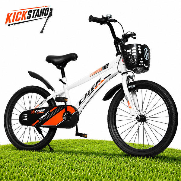 ICEELF 20 inch Kids Bike, Carbon Steel Frame, Dual Brakes, Adjustable Seat, Kickstand for Boys Girls Ages 3-12