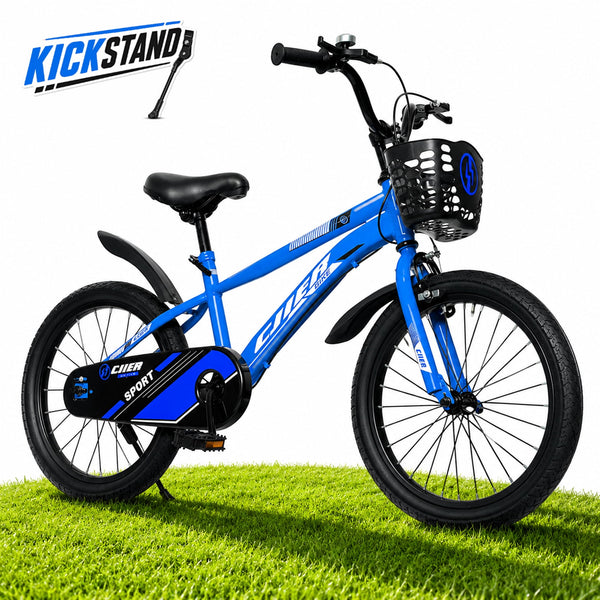 ICEELF 20 inch Kids Bike, Carbon Steel Frame, Dual Brakes, Adjustable Seat,Kickstand for Boys Girls Ages 3-12