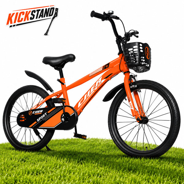 ICEELF 20 inch Kids Bike, Carbon Steel Frame, Dual Brakes, Adjustable Seat,Kickstand for Boys Girls Ages 3-12
