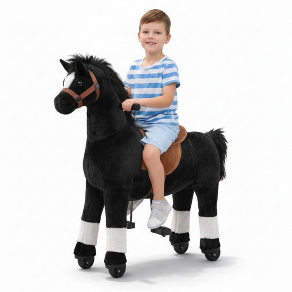 ICEELF Ride on Horse for Kids & Adults, 42.5" Mechanical Walking Horse Toy, Plush Riding Animal with No Battery or Electricity, Indoor Outdoor Riding Toy, Max Load 187 LBS