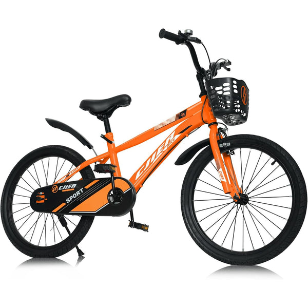 ICEELF 20" Kids Bikes for Girls and Boys, Kids' Bicycles with Kickstand, Ages 7-13 Years, Orange