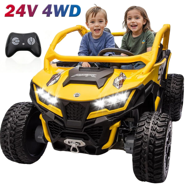 ICEELF 24V 7AH 2 Seater Ride-On Car for Kids, 4WD Remote Control, Spring Absorber（副本）（副本）