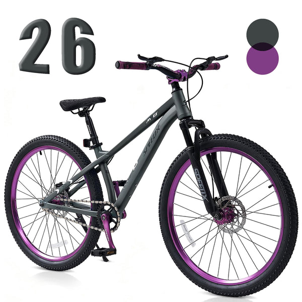 ICEELF Youth Mountain Bike, 20 24 26 Inch Kids Bike, 120-Sound Aluminum Wheel Hub, Front Suspension, Dual Disc Brakes
