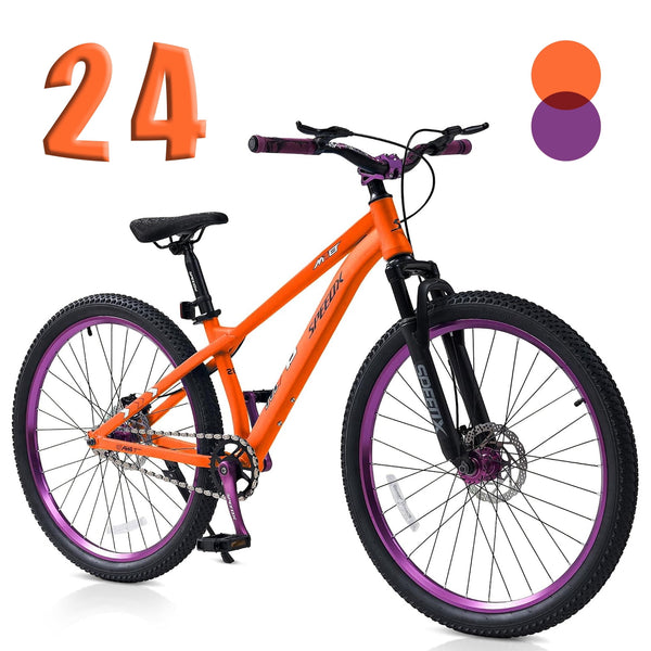 ICEELF Youth Mountain Bike, 20 24 26 Inch Kids Bike, 120-Sound Aluminum Wheel Hub, Front Suspension, Dual Disc Brakes