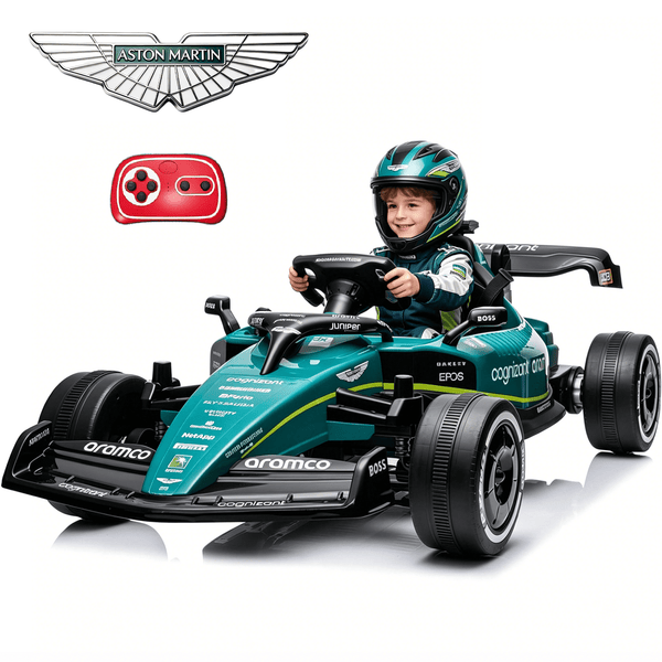 Licensed Aston Martin 24V Drift Go Kart for Kids – 4x100W Motors, EVA Wheels & Drift Mode, Parent Remote Control with Music, Ride-On Toy Car for Boys & Girls Ages 3-8