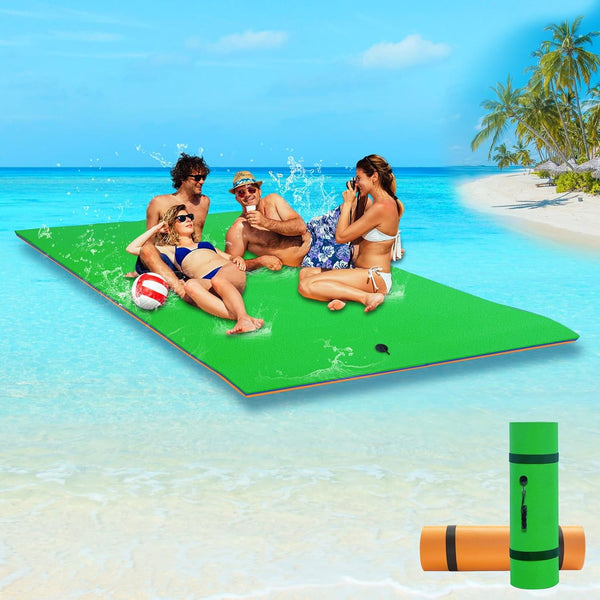 Linor 12 X 5Ft Lily Pad Floating Mat, 3-Layer Tear-Resistant Xpe Foam Floating Island for 4-6 Adults